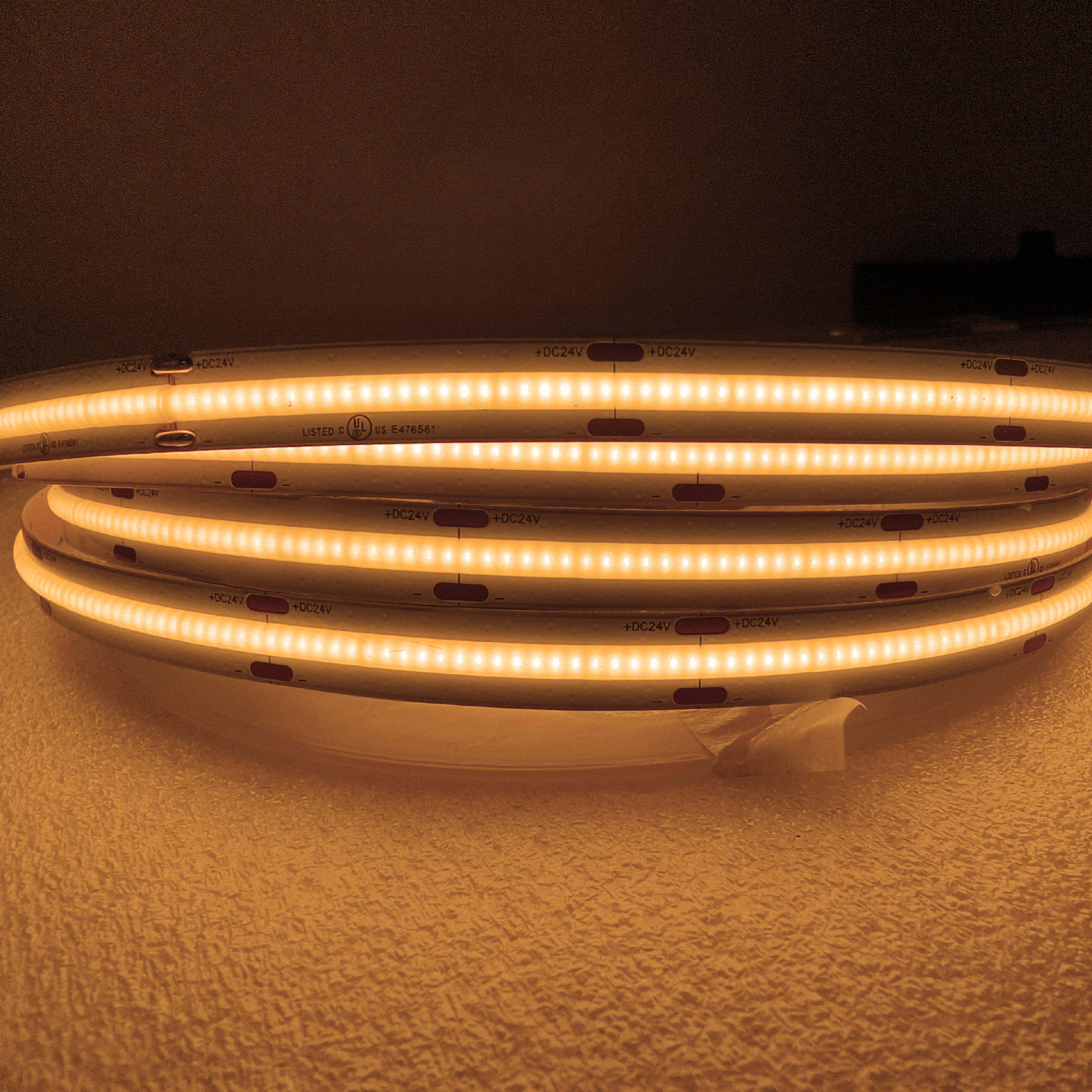 Tira LED COB 24V 15W/m Blanco Cálido 1500lm/m 528 LEDs/m, 10mm PCB IP33 x5m