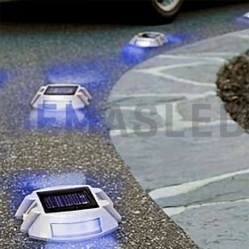 Tacha Vial Solar LED, Intermitente, 2.5V 2W, Azul 9lm, IP65