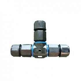 Conector en forma de T para reflectores, 3 polos, 24AWG-10AWG