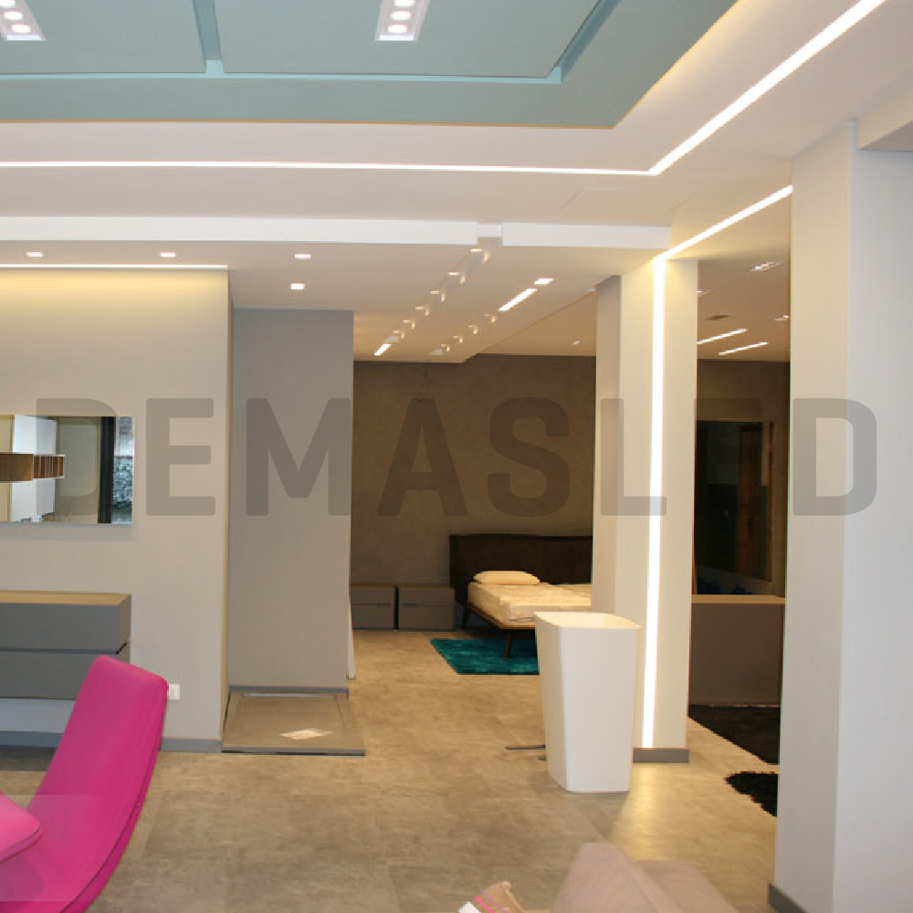 Perfil de Aluminio Double 35x35mm Anodizado, Cover Opal Blanco x2m