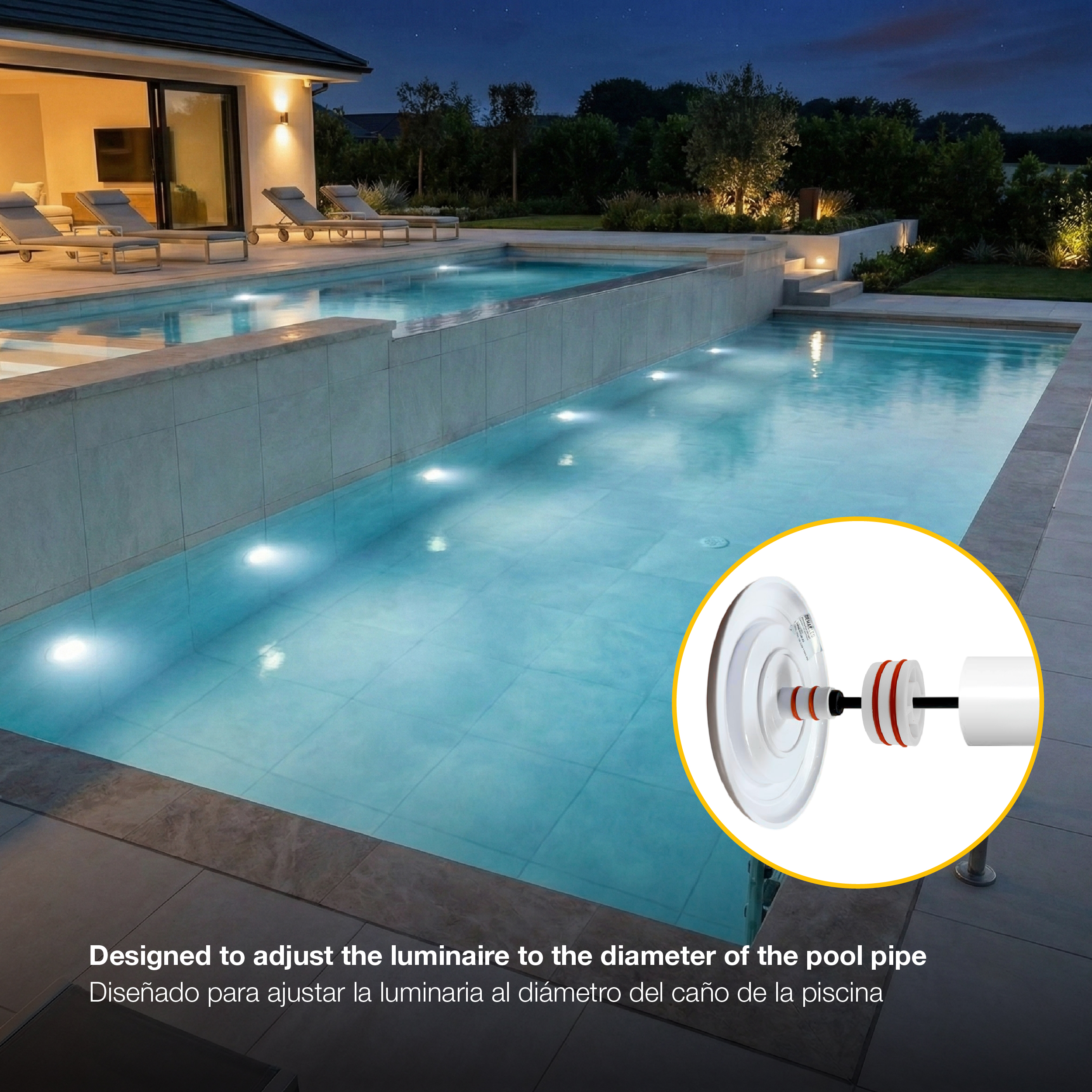 Accesorio para Luminarias de Piscina 21x9.7mm