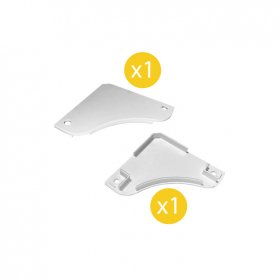 Kit de 2 tapas para perfil de aluminio, BLANCO. PER-43-2M