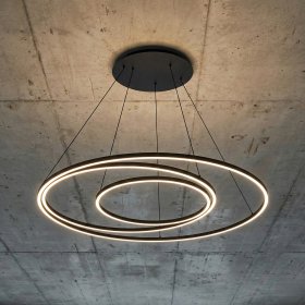 Lámpara LED Suspendida Negro Ø80cm, 62W, Blanco Cálido 3000K, 3720lm