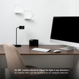 Lámpara Velador Magnético Negro 3W CCT Batería Recargable 1200mAh 