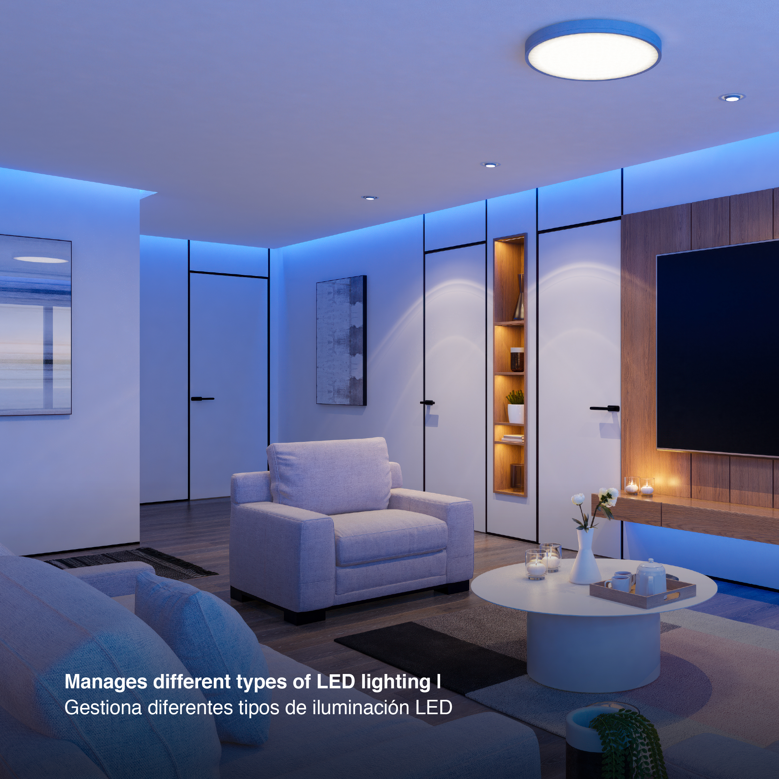 Controlador LED Pixel 5 en 1 RGB+RGBW CCT 5-24V 10A 2,4Ghz.