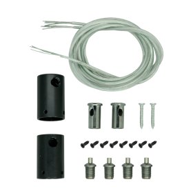 Kit de 2 tapas de Aluminio Negro + Cable de acero 1,5m para tex-11/12 