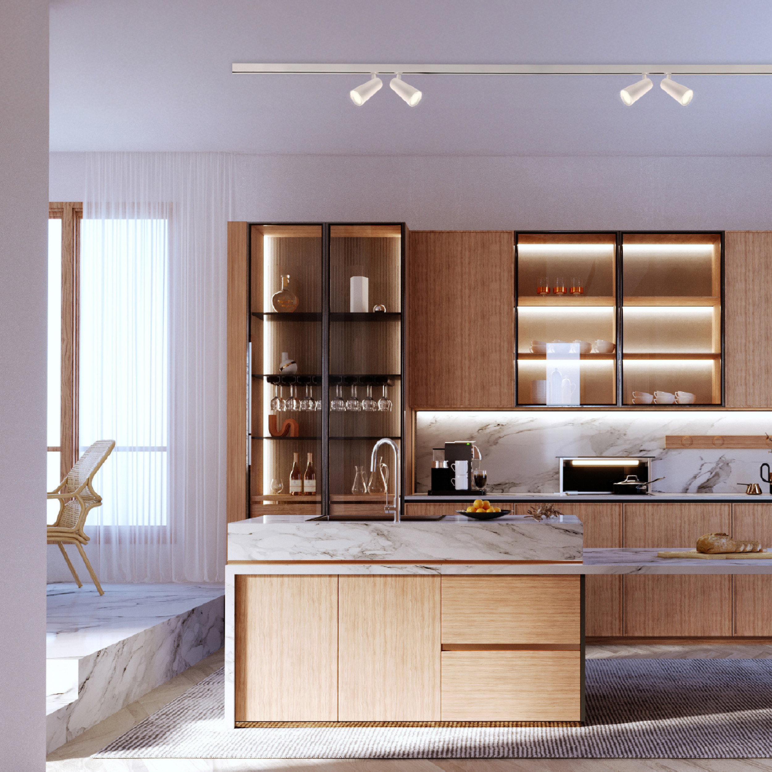 Lámpara LED Track Light para GU10 Blanco