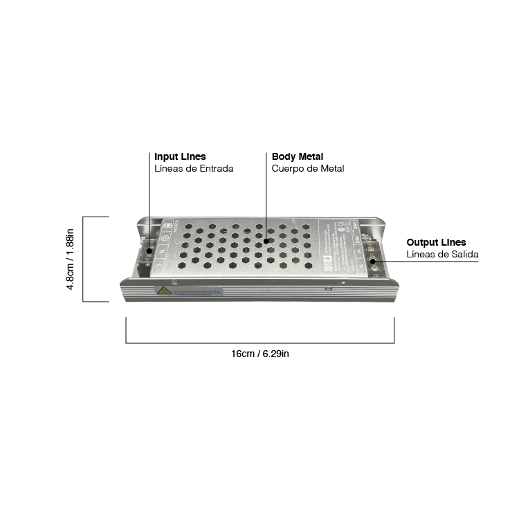 Fuente de Alimentación Dimerizable TRIAC & 0-10v, 12V 8A 100W, Interior