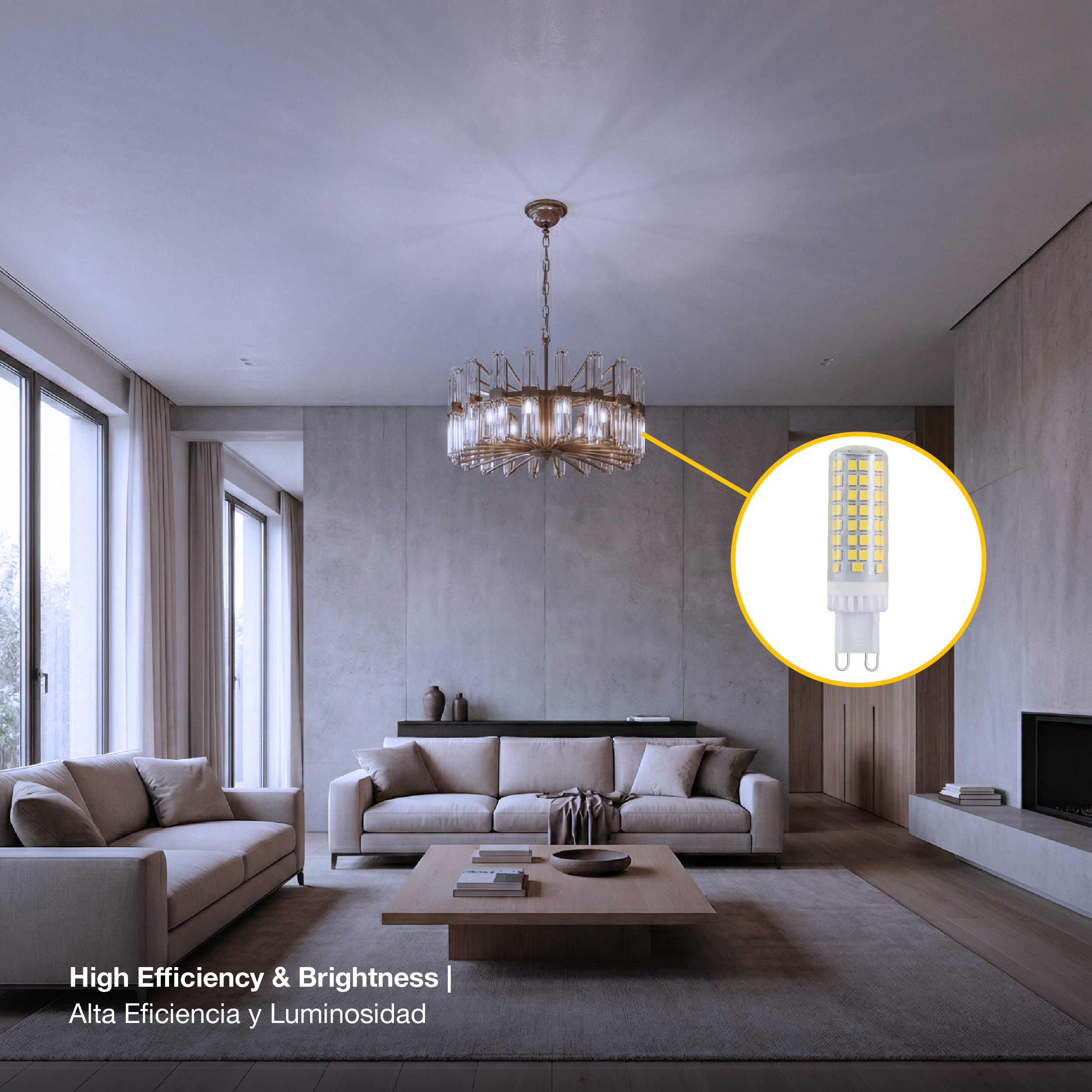 Lámpara LED G9 7W Cover Transparente Blanco Frío 6500°K 220-240VAC