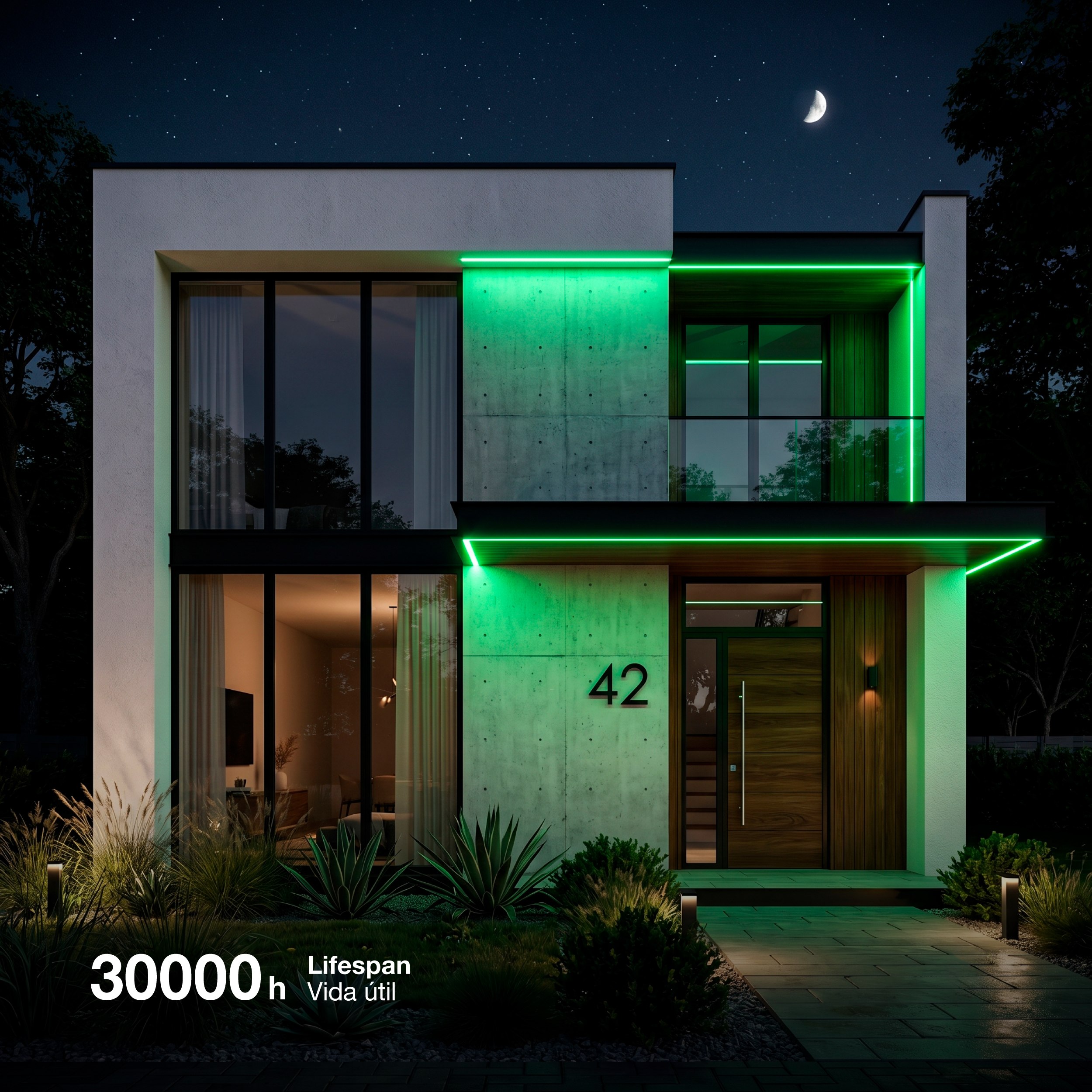 Tira LED COB 24V 11W/m Verde 1210lm/m, 8mm, IP68, 5m