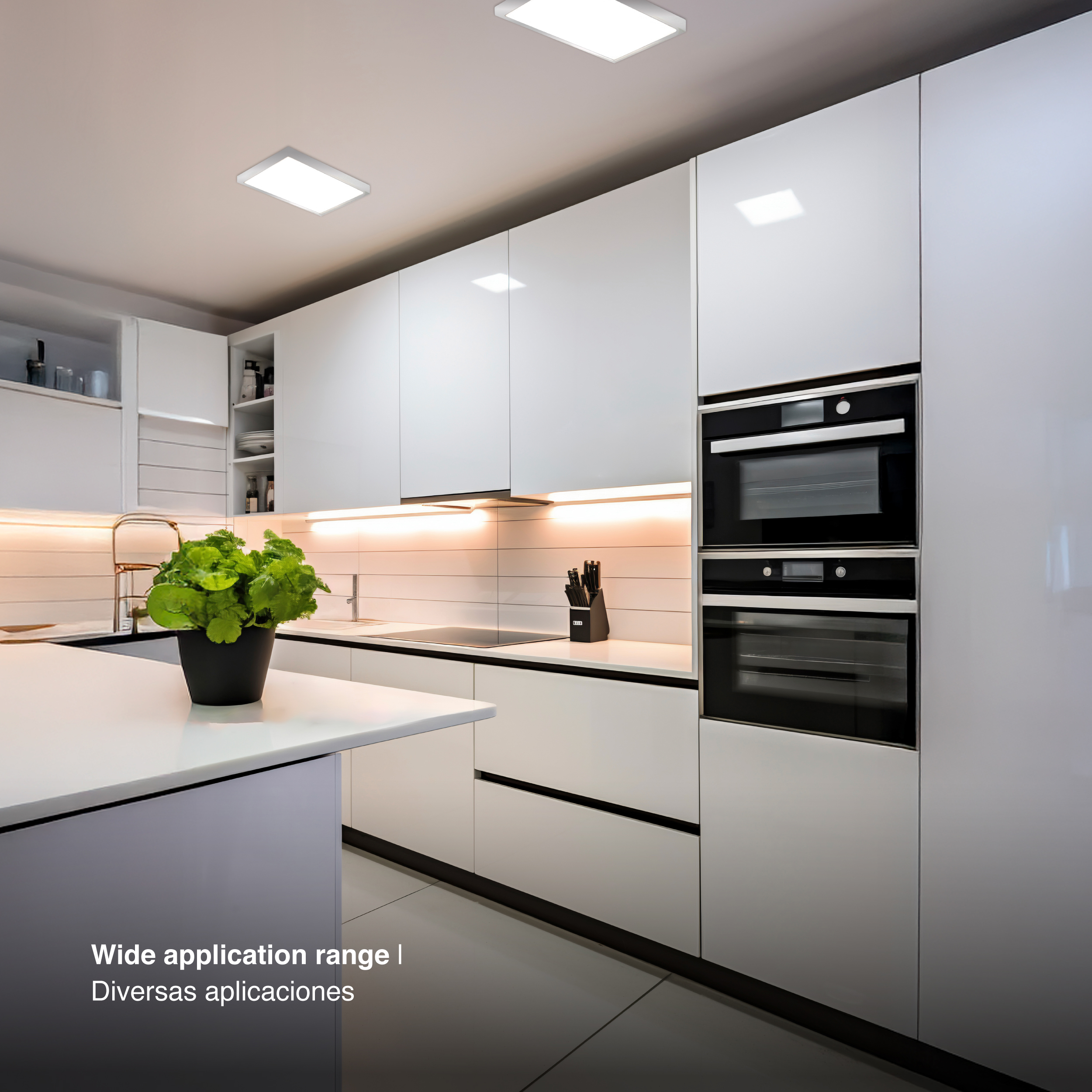 Plafón LED Cuadrado Níquel 21,3x21,3cm 18W 1230lm Neutro, de aplicar 