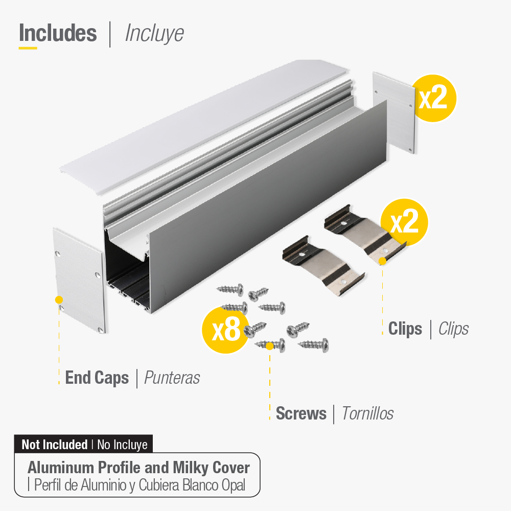 Kit de 2 tapas y 2 cables para suspender, BLANCO.compatible con PER-24-2M