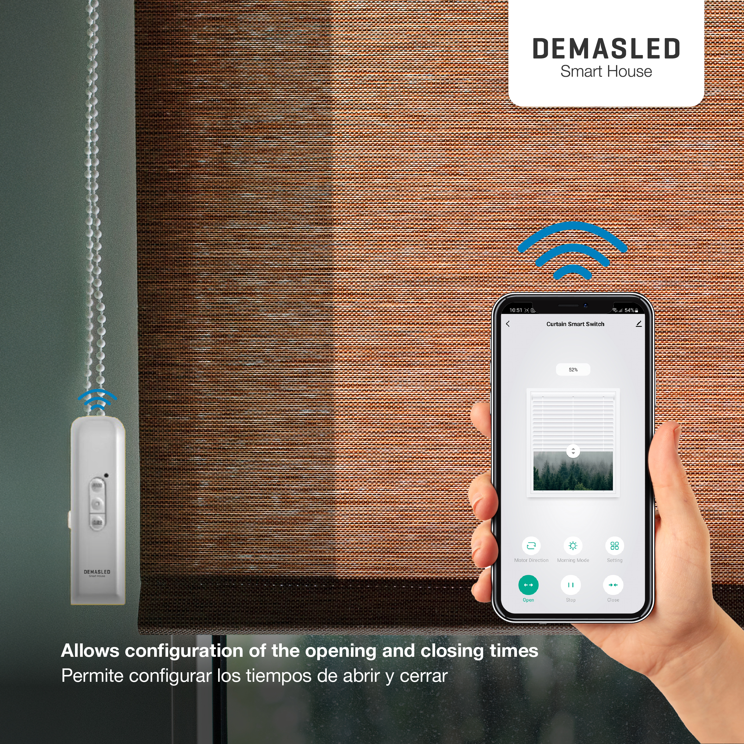 Smart Switch WiFi con Motor para Cortinas 12V 2A