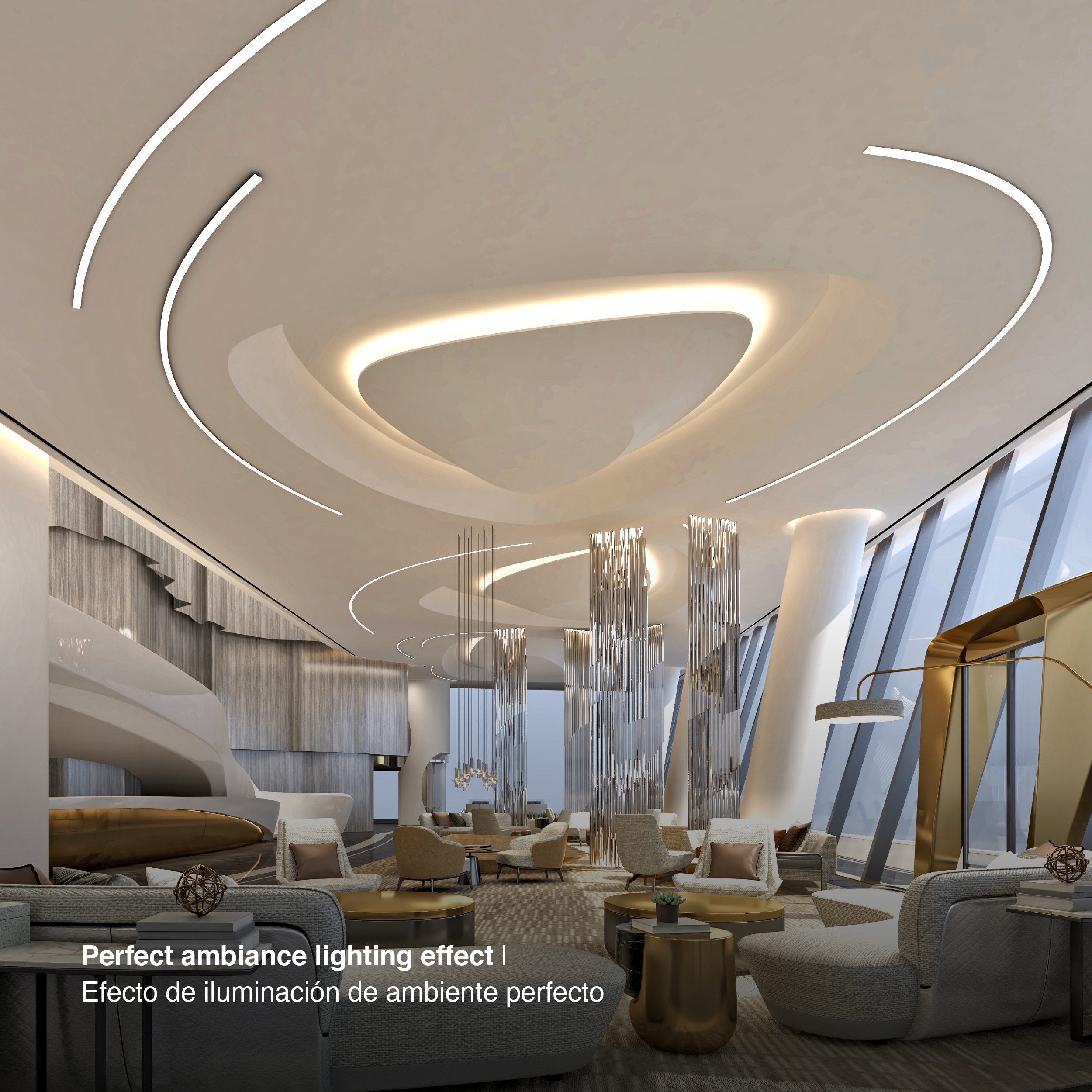 Perfil de Aluminio Flexible con Alas de Embutir 70x13mm Anodizado, Cover Opal Blanco x1m