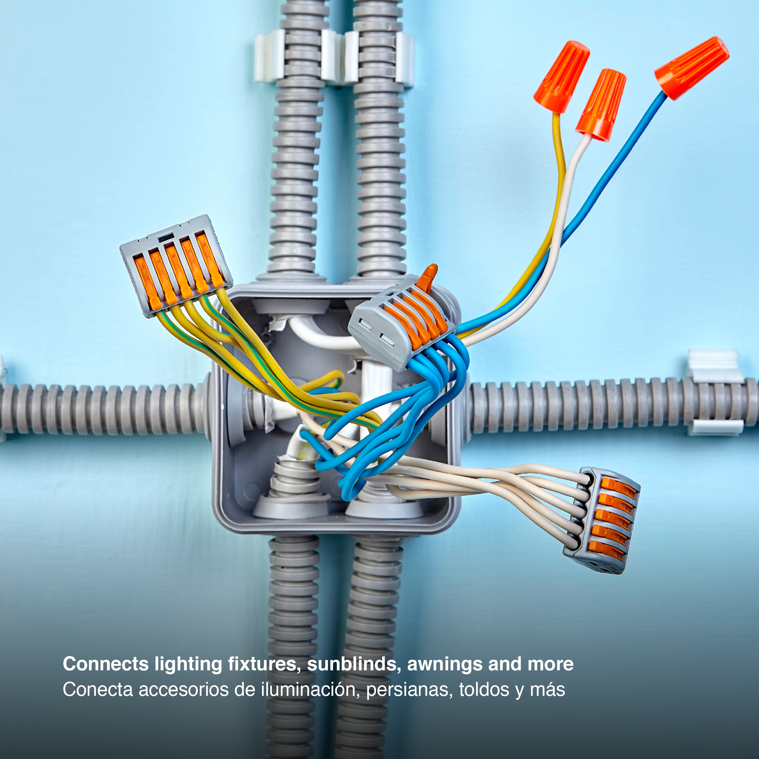 Kit de Conectores Empalme Fast Clip Tipo Wago 2, 3, 4 y 5 Polos.  x125 piezas