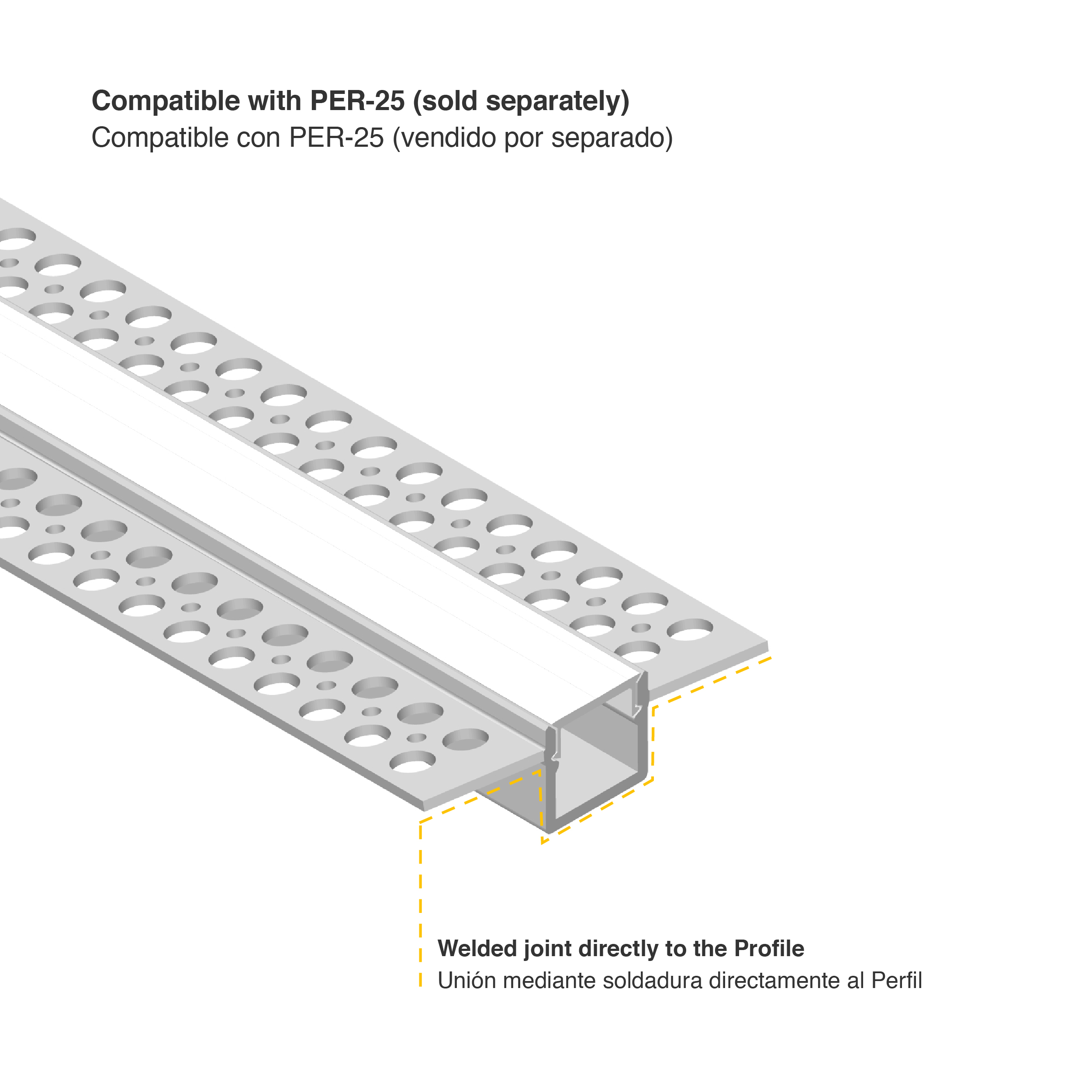 Conector en L Esquina Exterior para PER-25