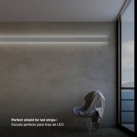 Perfil de Aluminio Duo Bidireccional 49x17mm Anodizado, Cover Opal Blanco x2m