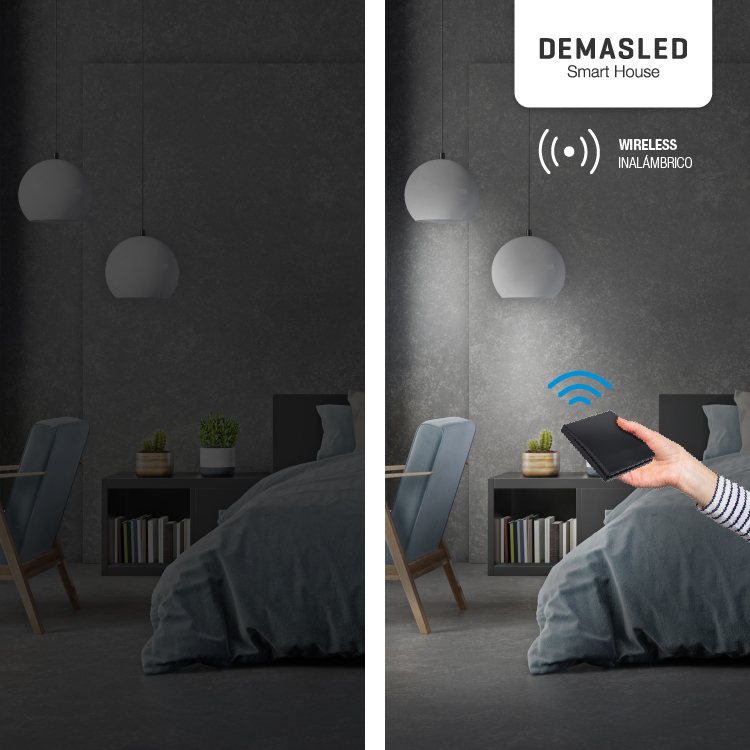 Tecla inalámbrica RF, 1 Efecto Smart House, Negro