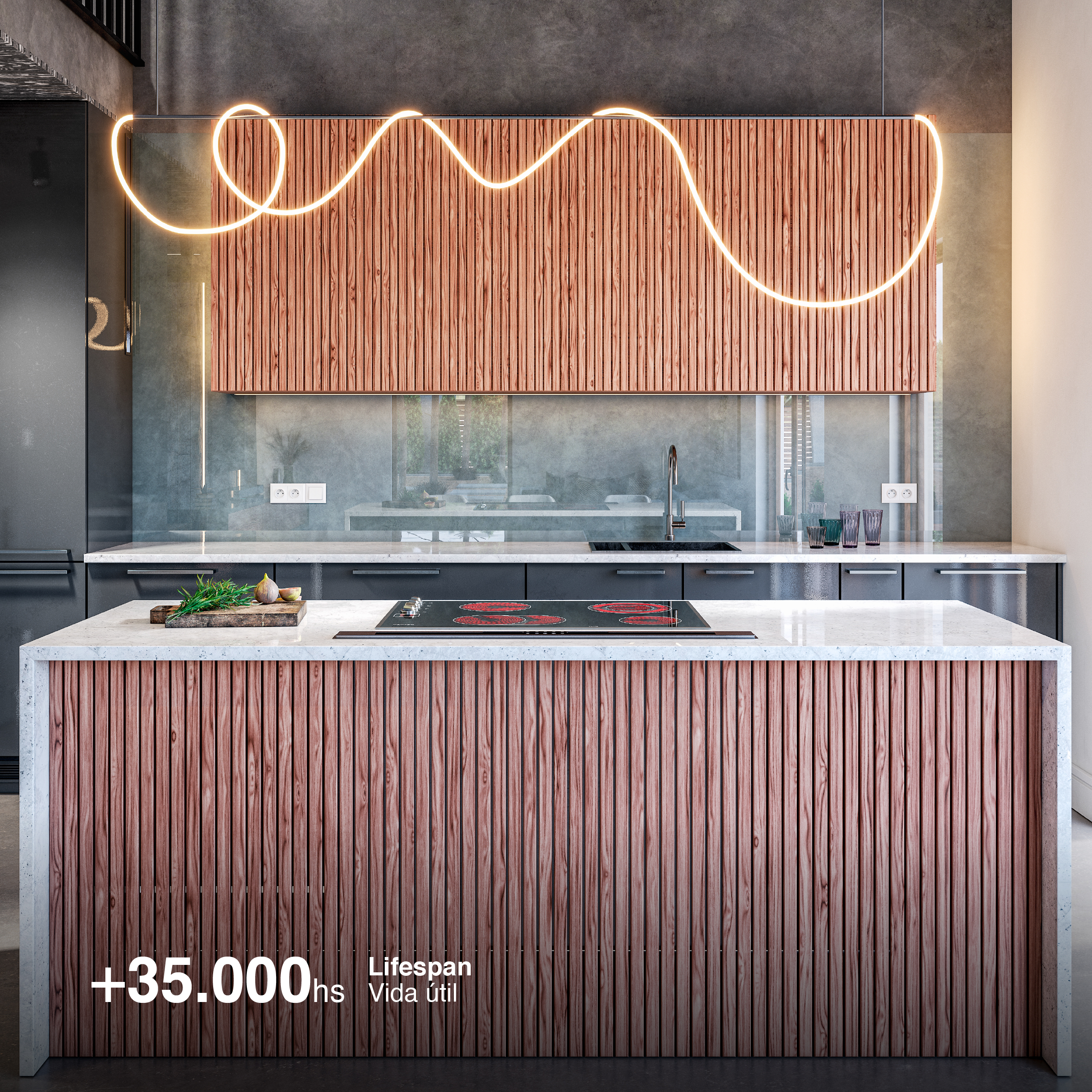 Tira LED Neón Flexible SMD2835, 24V 24W/m, Blanco Neutro 240LEDs/m, 5m 