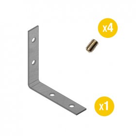 Conector Esquinero para Perfiles de Aluminio, Frontal, 90 grados