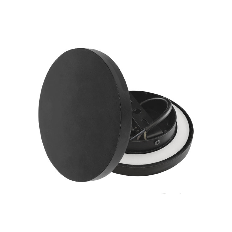 Aplique LED Exterior de Pared Redondo 12W IP65 Negro 15cm 220V Blanco Neutro