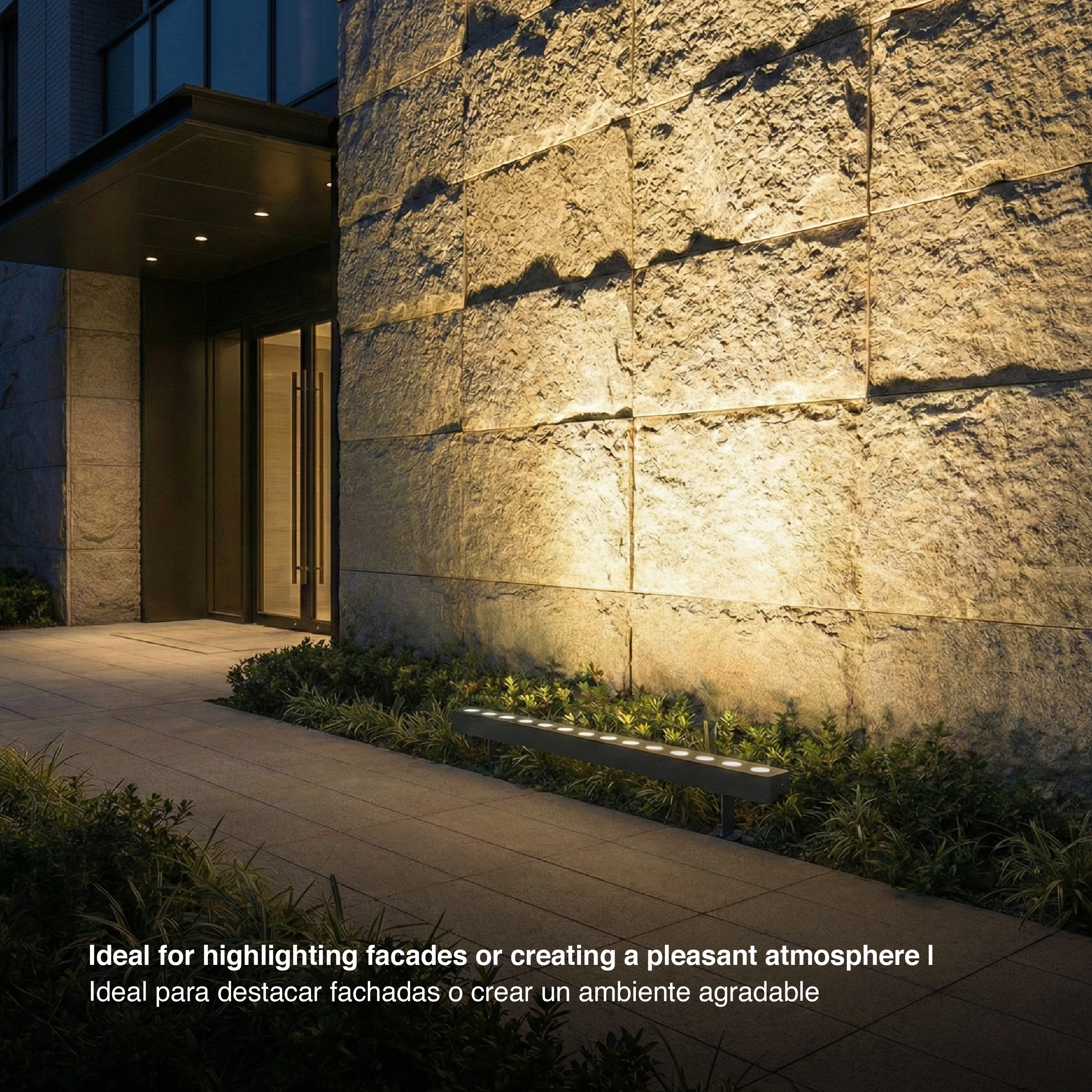 Bañador LED 36W 24VDC Blanco Cálido 3.000K IP65, 1m