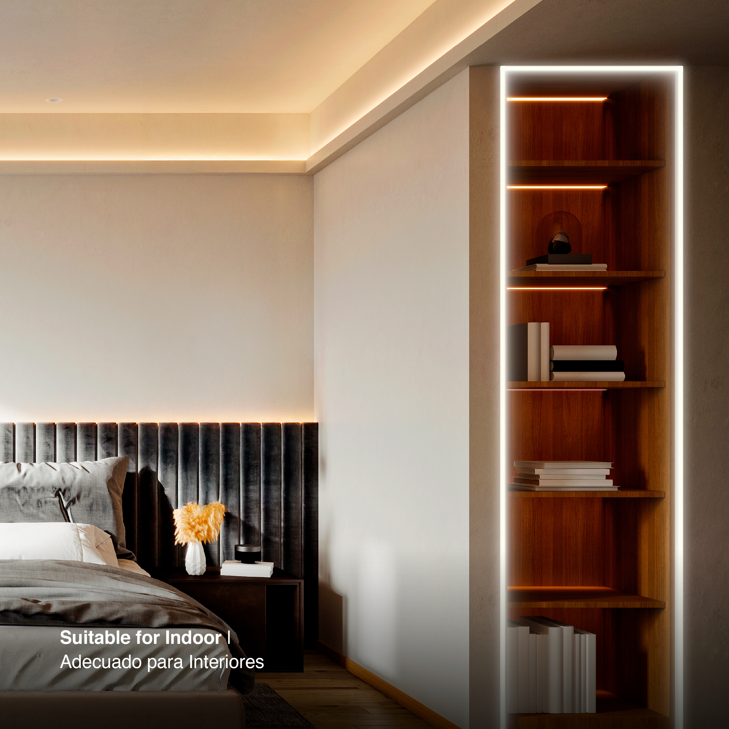 Perfil de Aluminio con Ala de Embutir 35x15mm Anodizado, Cover Opal Blanco x1m