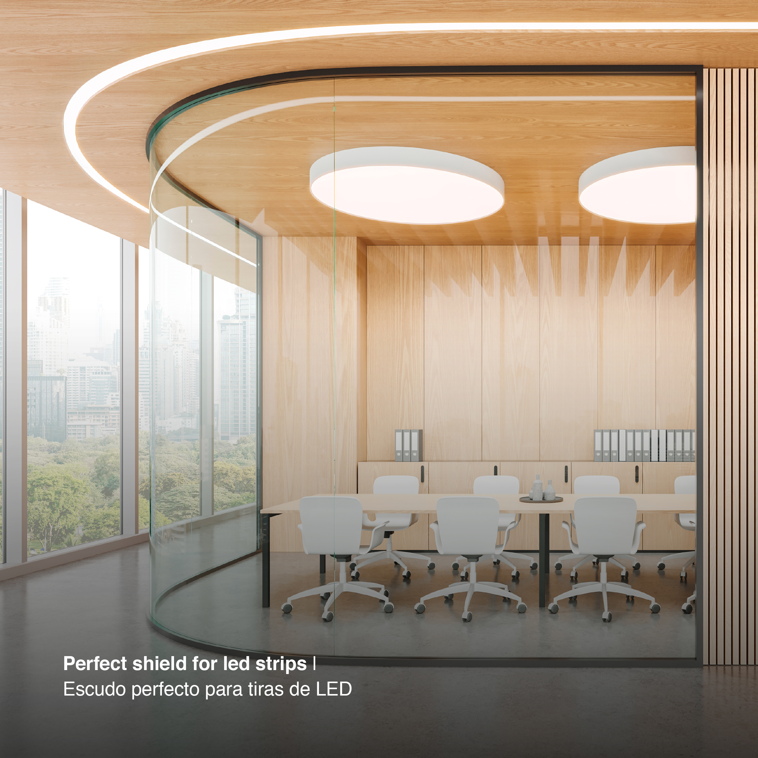 Perfil de Aluminio Flexible con Alas de Embutir 70x13mm Anodizado, Cover Opal Blanco x1m