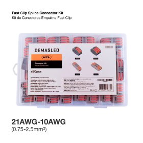 Kit de Conectores Empalme Fast Clip 2 y 3 Polos, 2 y 3 Bornera x80pzs
