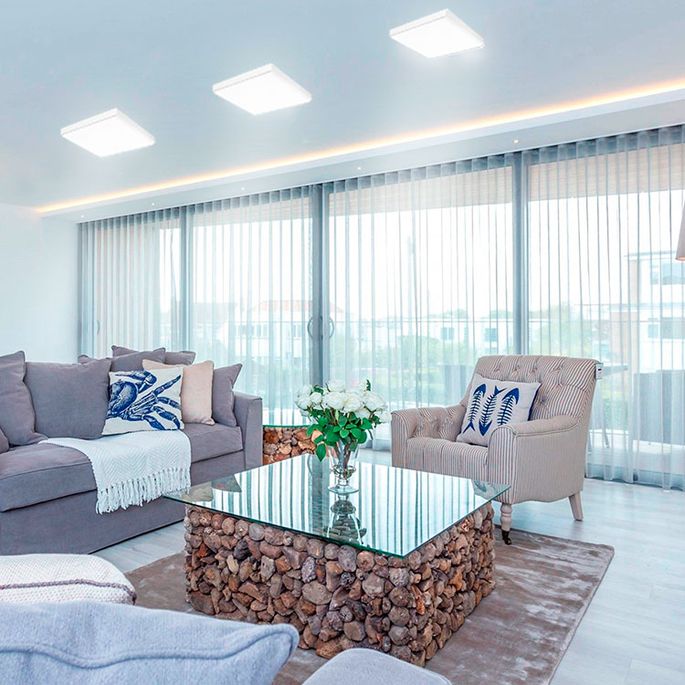 Plafón LED cuadrado FRAMELESS de 22x22cm 42W 3570lm Frío, Aplicar