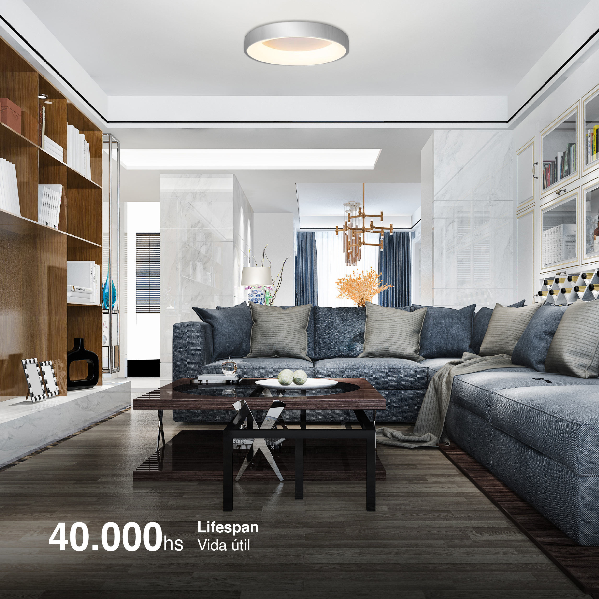 Panel LED Smart Redondo Níquel 48x48x9cm 48W 210mA CCT, de Aplicar