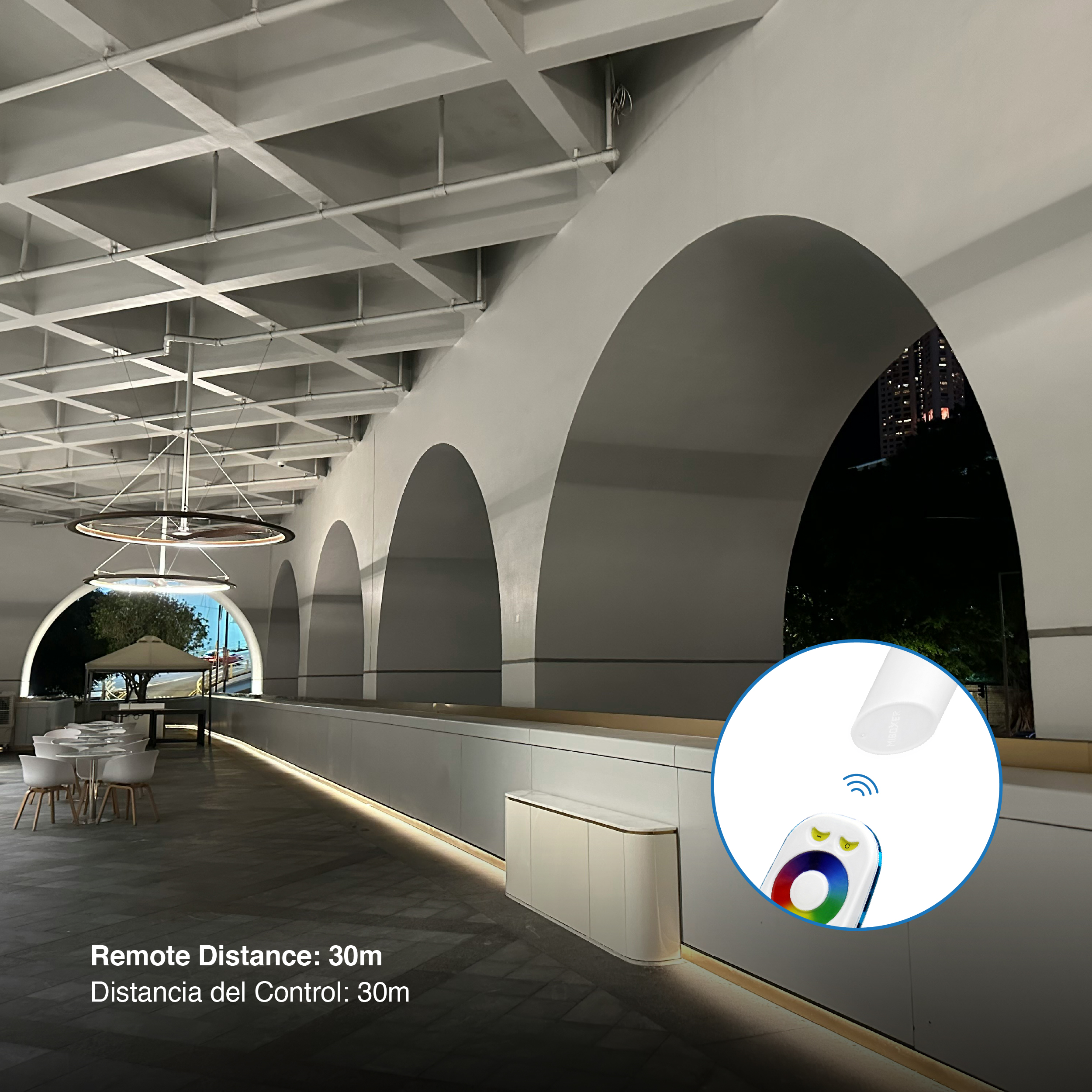 Control Remoto RGB+CCT táctil de 4 zonas 3V 2.4 GHz