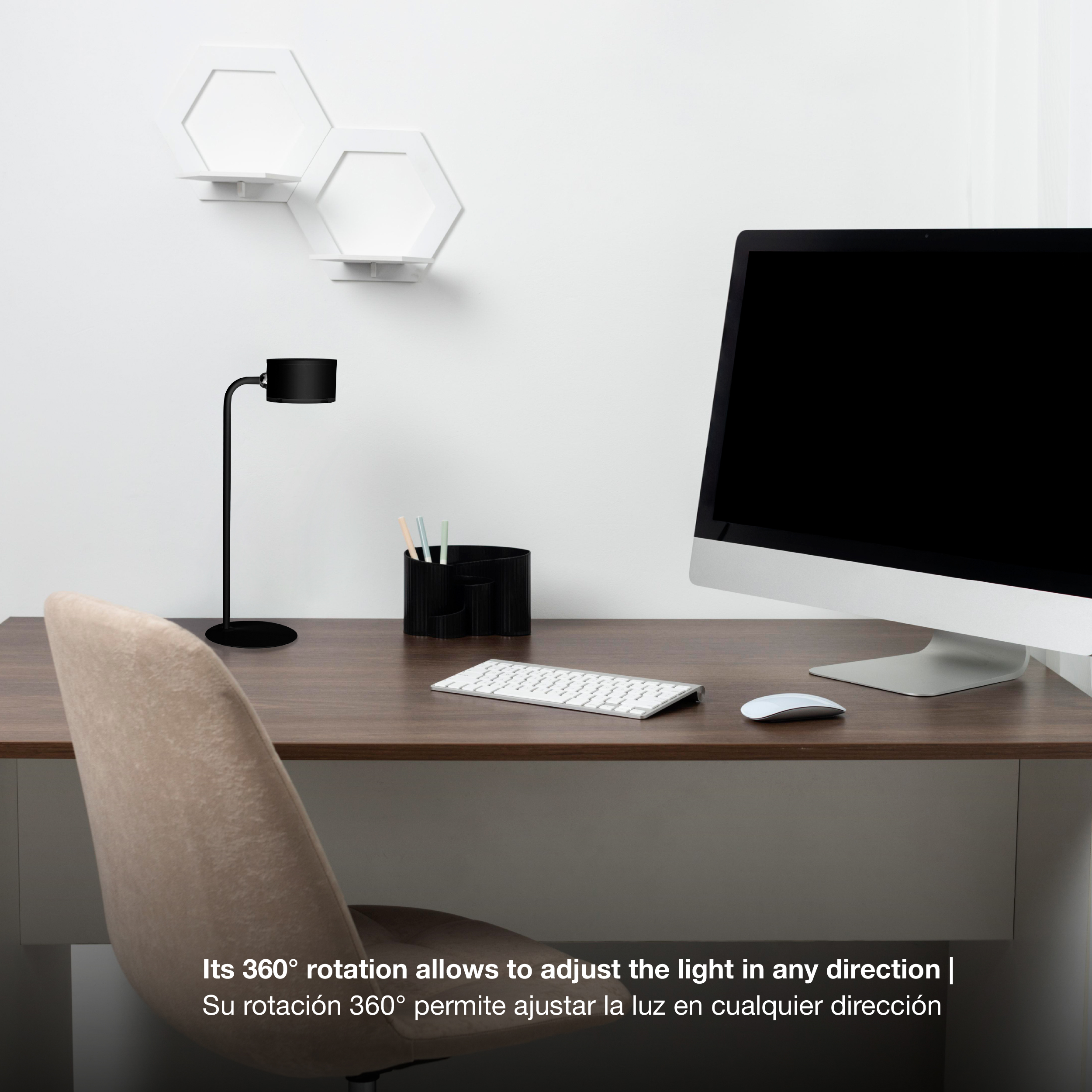 Lámpara Velador Magnético Negro 3W CCT Batería Recargable 1200mAh 