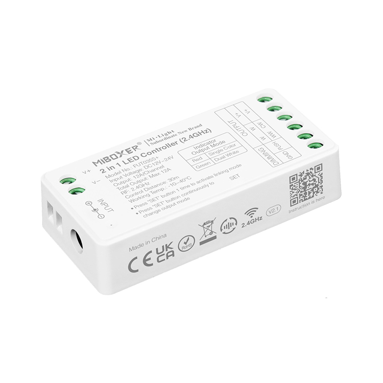 Controlador LED 2 en 1 Mi-Light 12-24V 12A max 2.4GHz