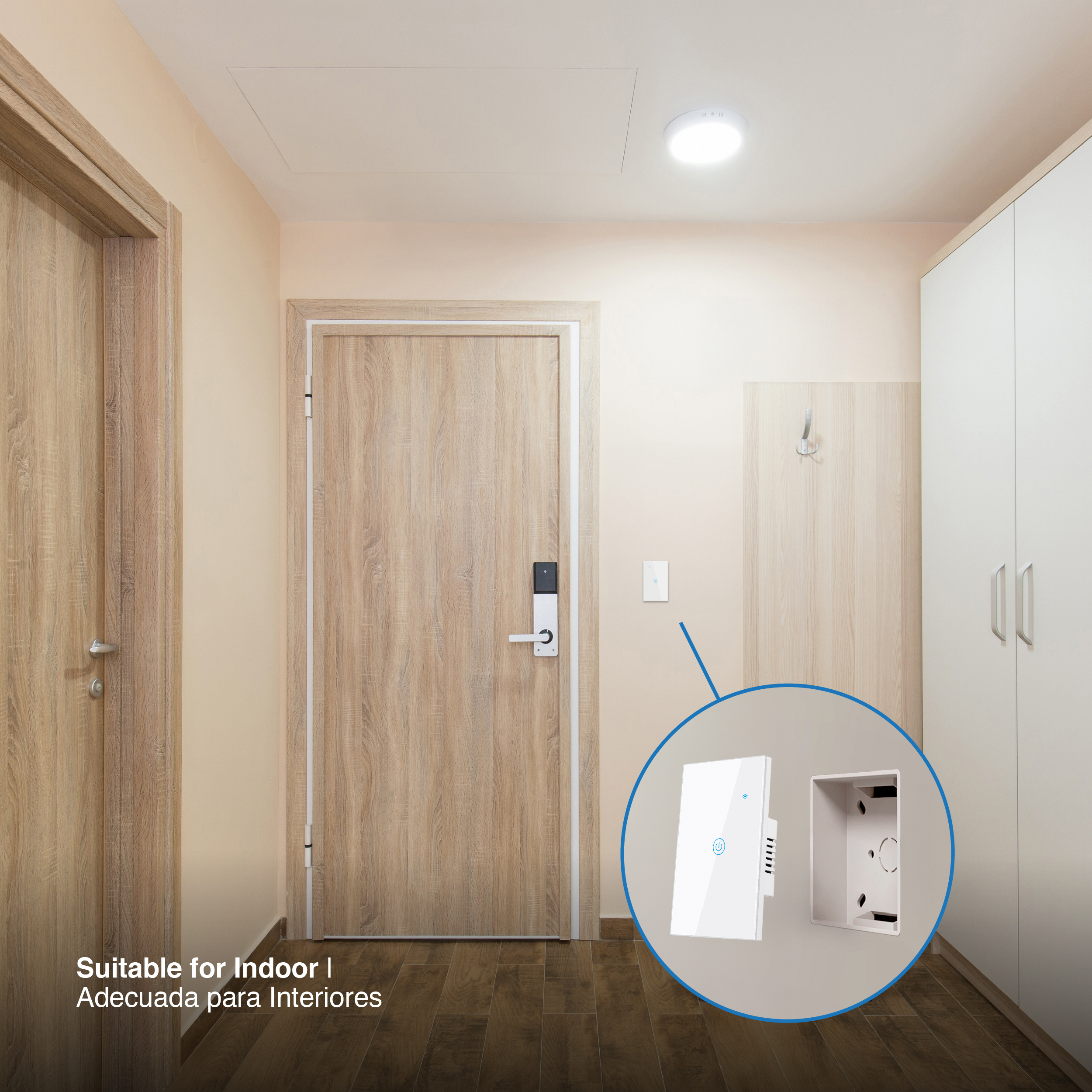 Tecla Smart de Pared Táctil 1 Canal 600W Blanco