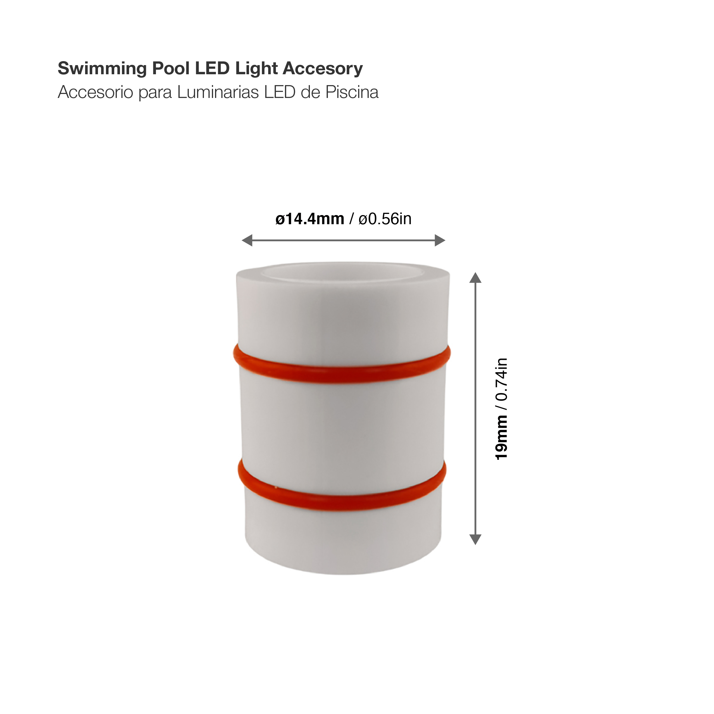 Accesorio para Luminarias de Piscina 14.4x19mm