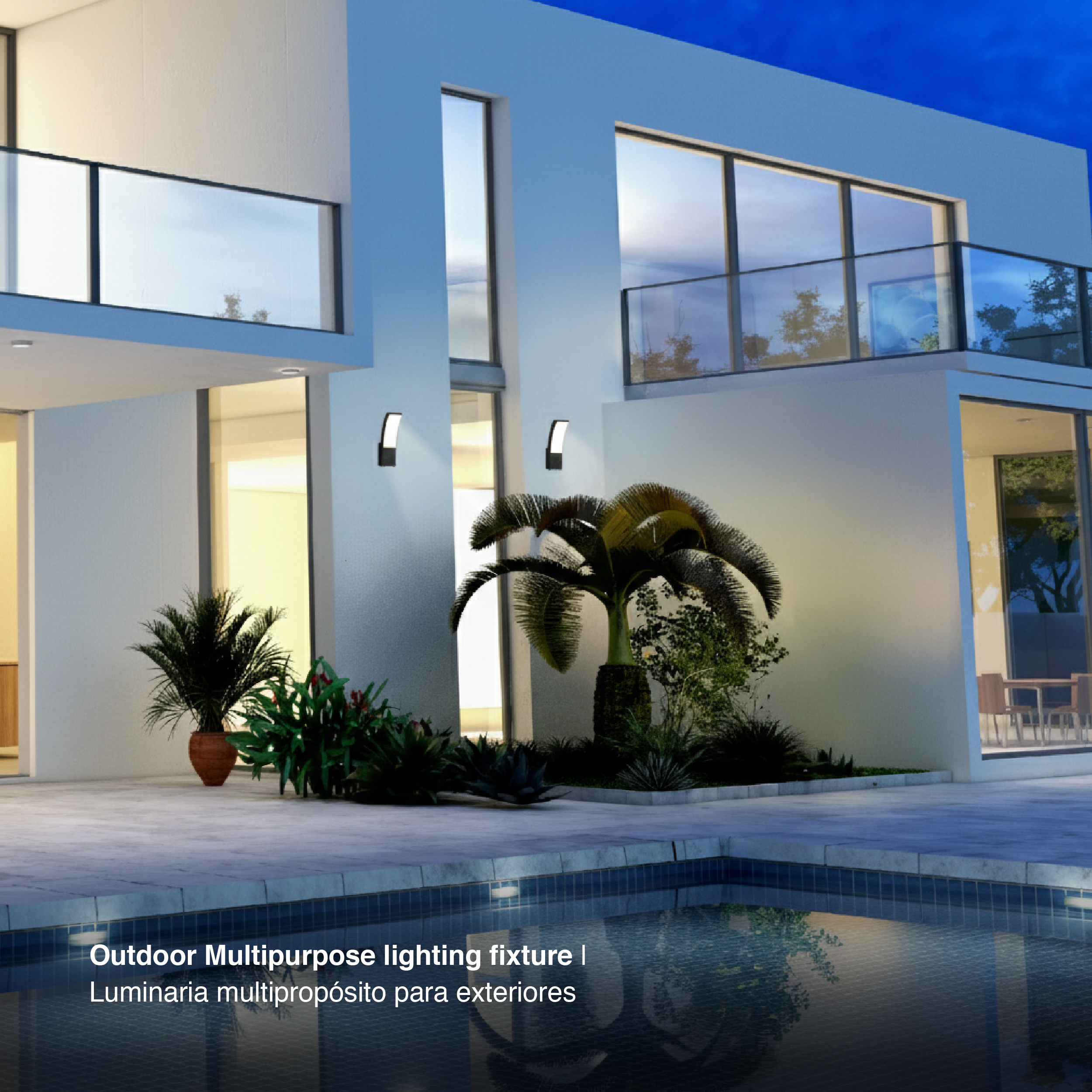 Aplique LED Exterior de Pared Curvo 12W IP65 Negro 24×16cm 220V Blanco Neutro