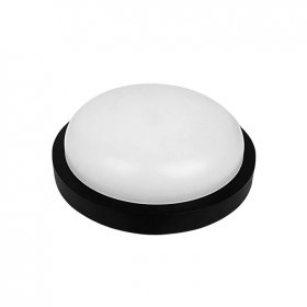 Aplique LED Exterior de Pared Redondo 12W IP65 Negro 18cm 220V Blanco Neutro