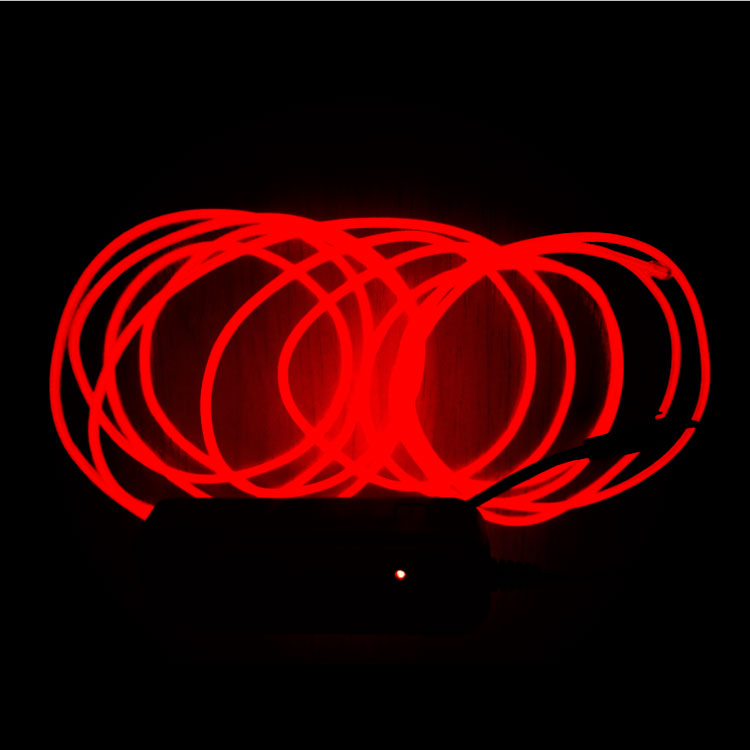 Guirnalda EL, Rojo Neón, 3m, x2 Baterias AA, No incluidas