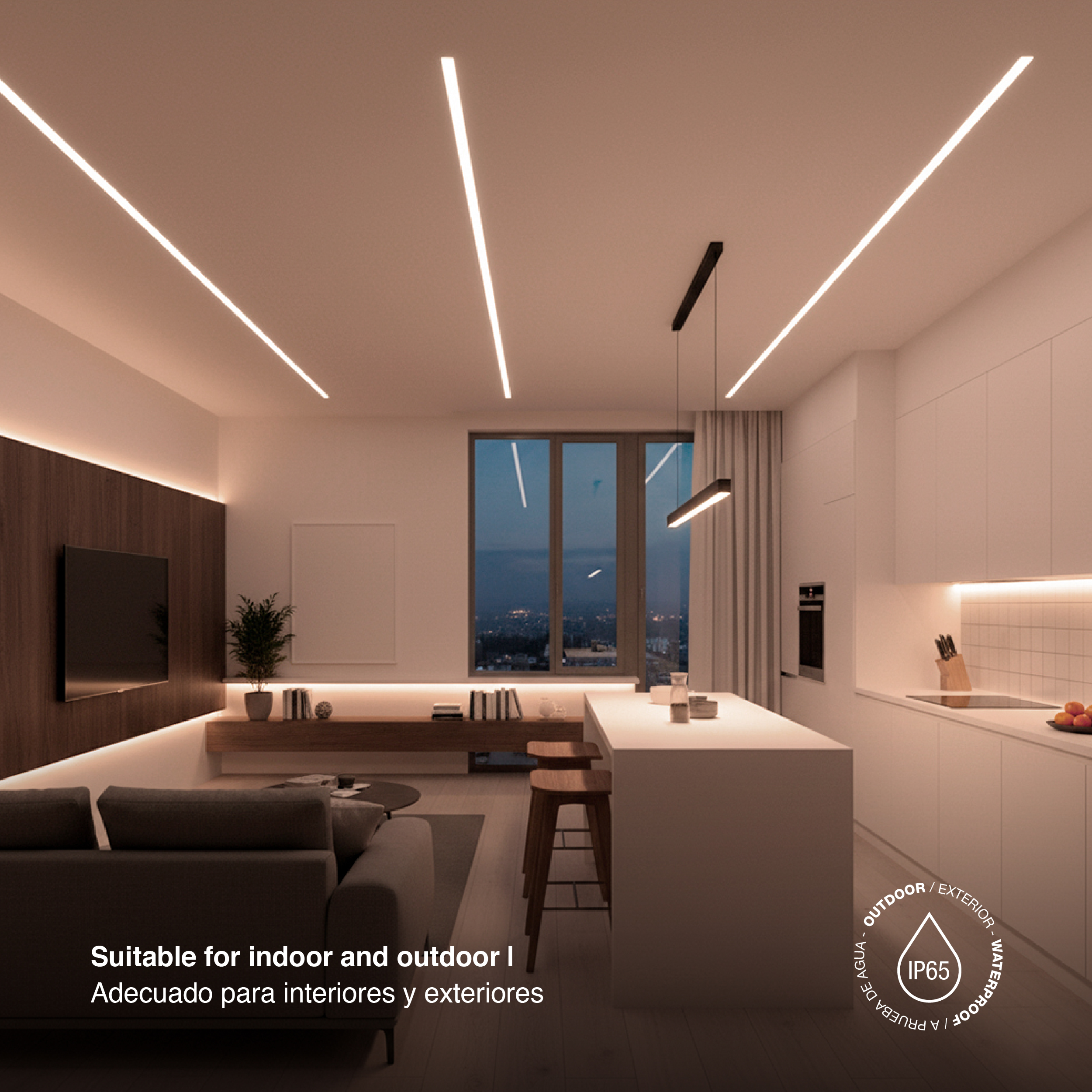 Tira LED COB IP67 220-240V, 400W Blanco Cálido 3000K 560LEDs/m, 50m