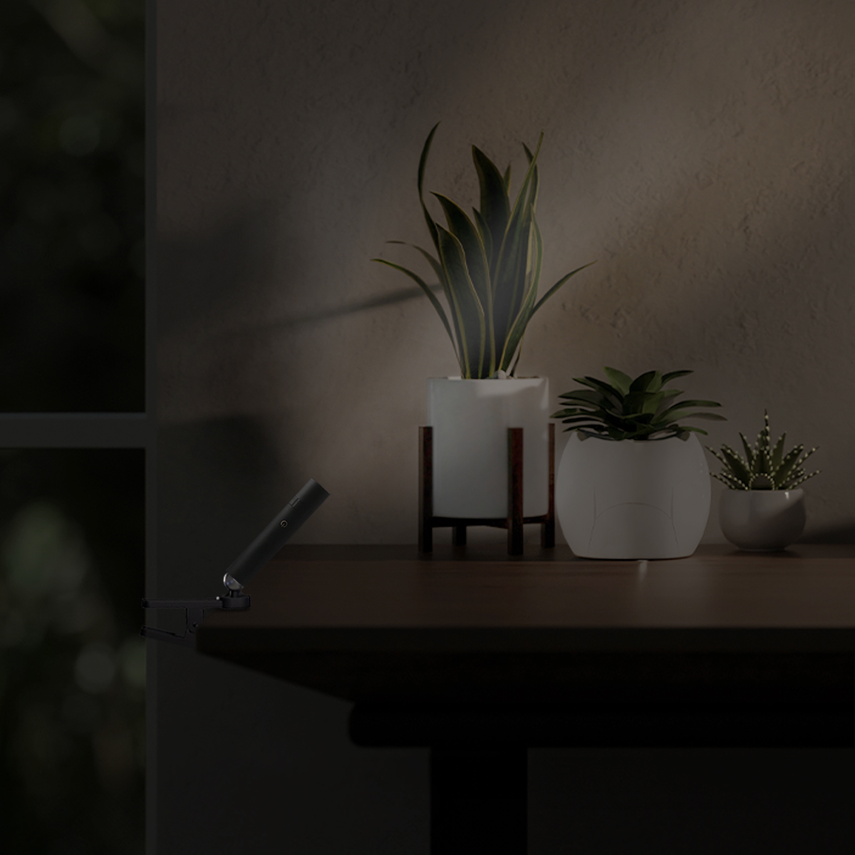 Lámpara Velador Magnético Negro 3W Blanco Cálido 3000K Batería Recargable 1200mAh