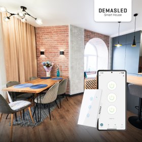 Tecla Smart de Pared Táctil 3 Canales 600W Blanco