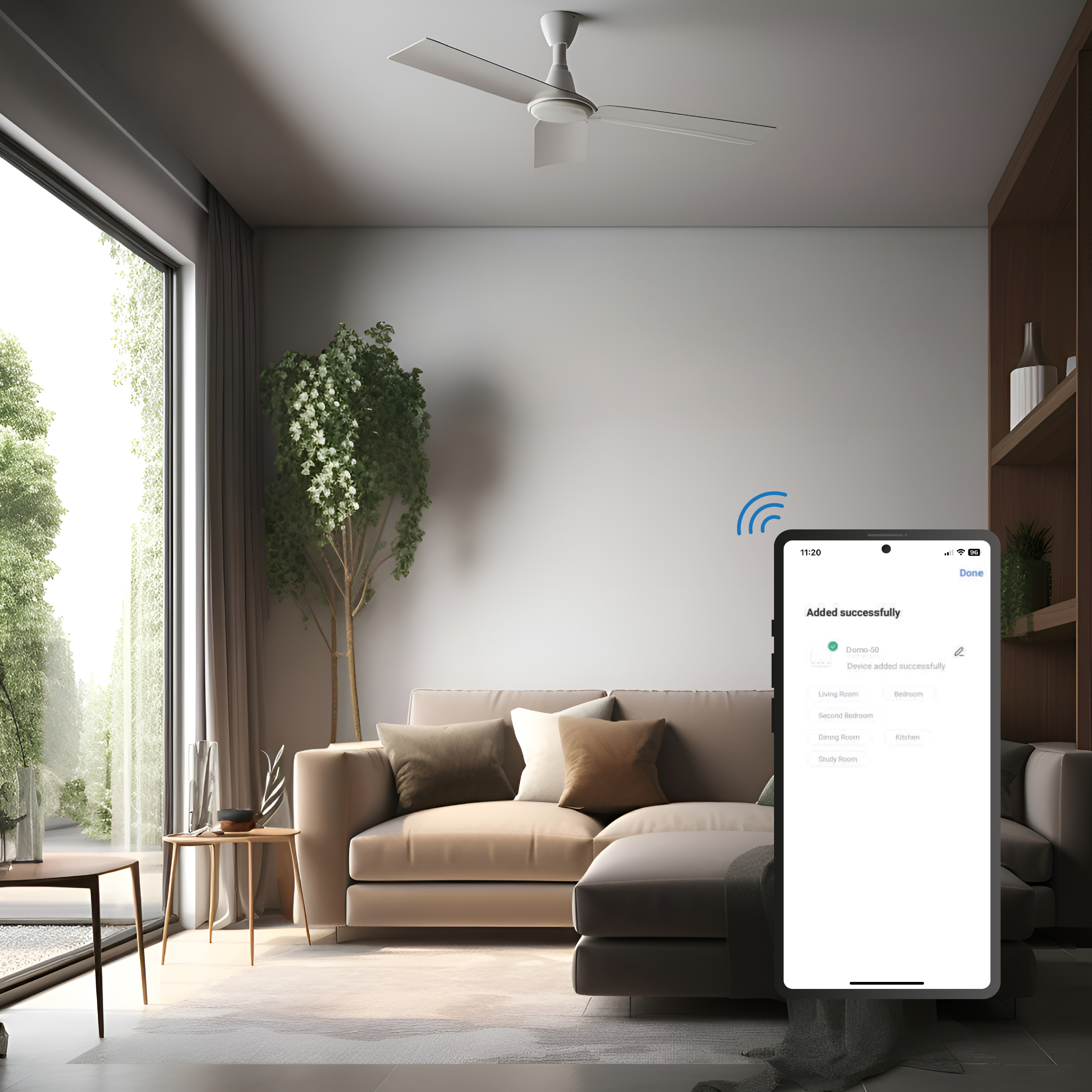 Tecla Smart WiFi Switch de Ventilador Blanco