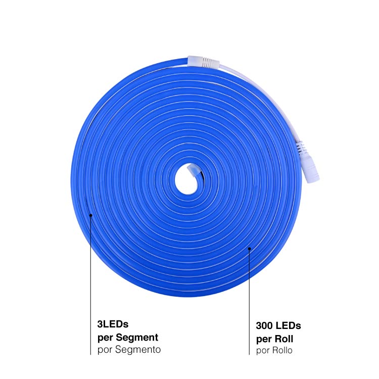 Tira LED de Neón SMD2835 IP67 12V 6W/m Azul 120 LED/m 5m