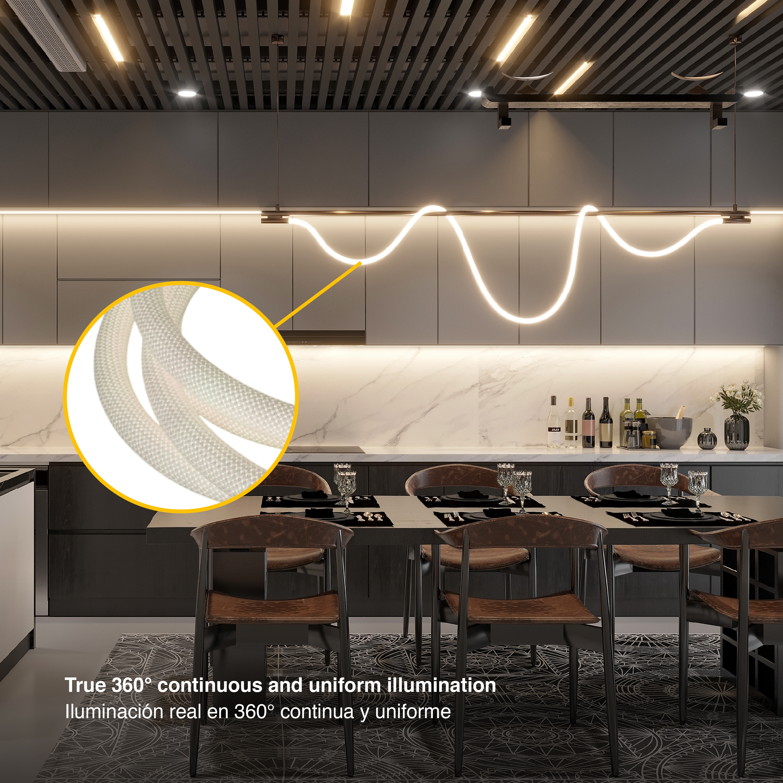 Tira LED Neón Flexible SMD2835, 24V 24W/m, Blanco Neutro 240LEDs/m, 5m 