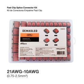 Kit de Conectores Empalme Fast Clip 2, 3, 4 y 5 Polos x65 piezas