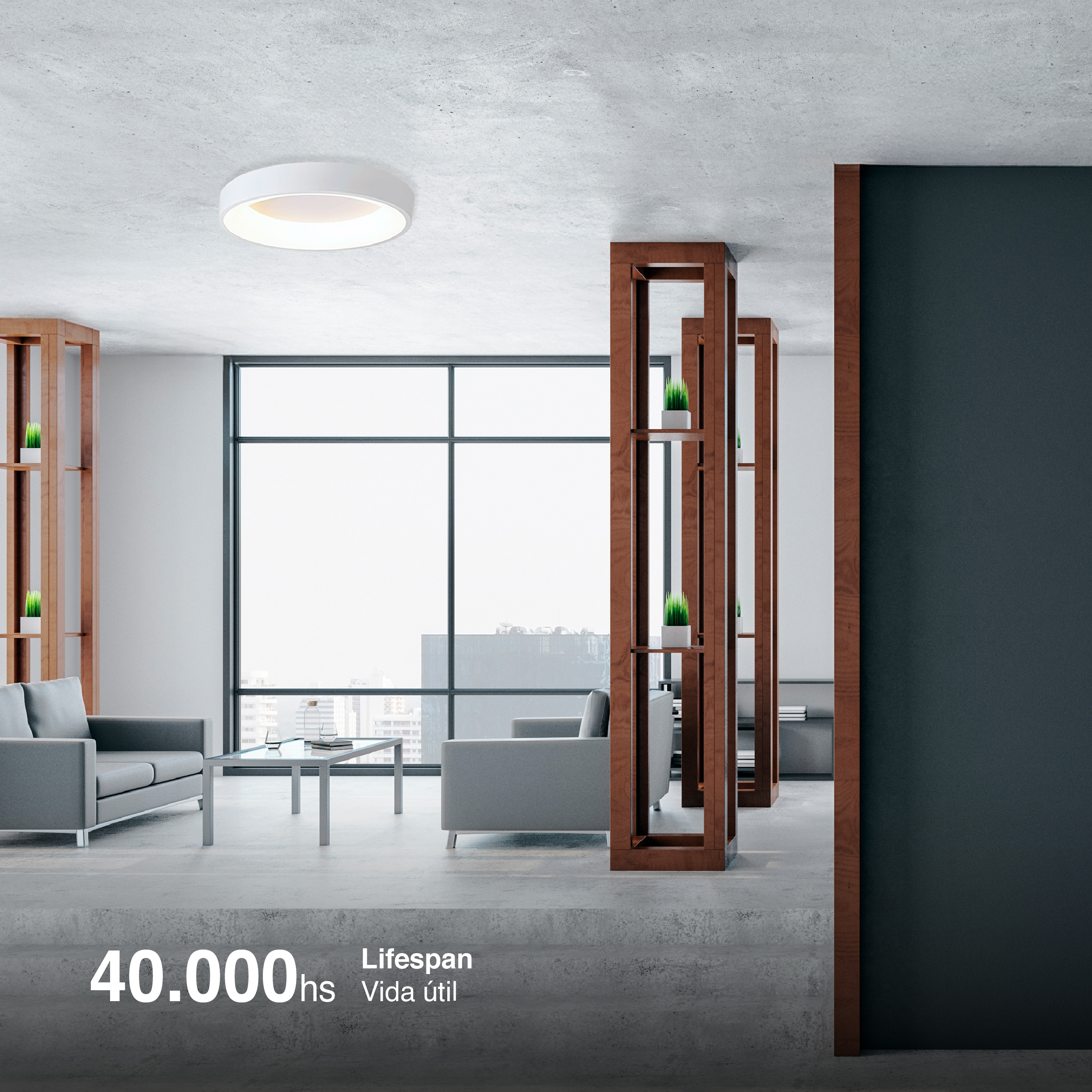 Panel LED Smart Redondo Blanco 60x60x9cm 60W 270mA CCT, de Aplicar