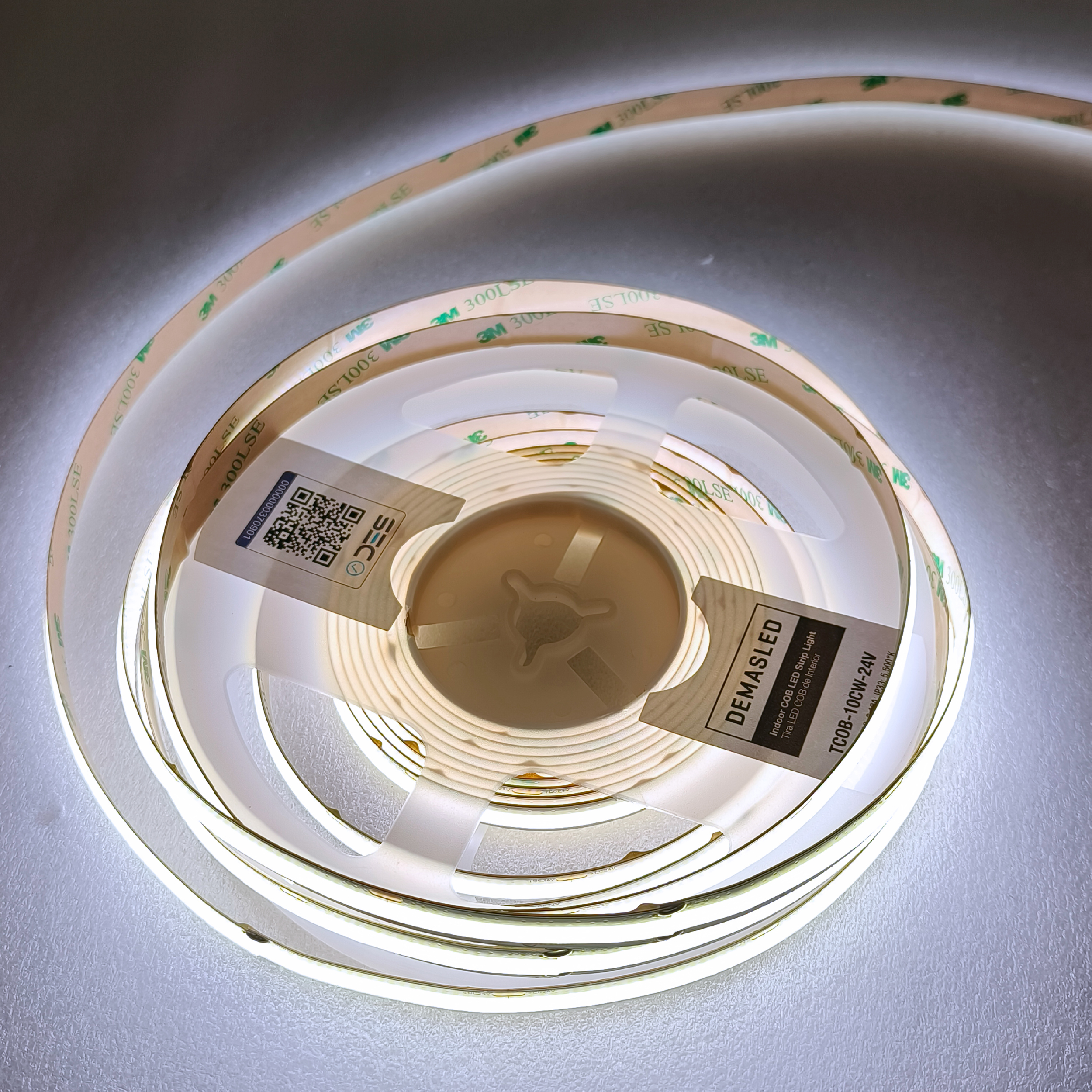 Tira LED COB 24V 15W/m Blanco Frío 1700lm/m 528 LEDs/m, 10mm PCB IP33 x 5m