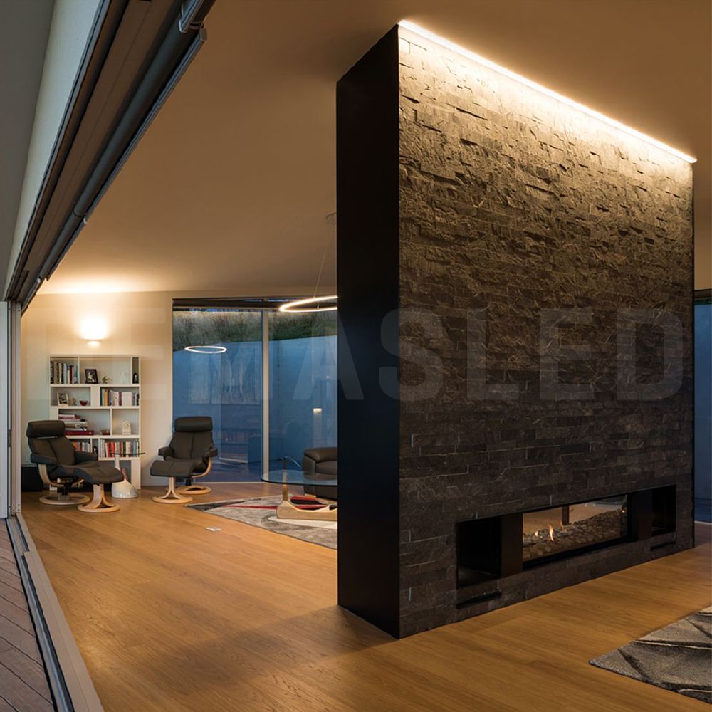 Perfil de Aluminio de Embutir 24,8x7mm Blanco, Cover Opal Blanco x2m