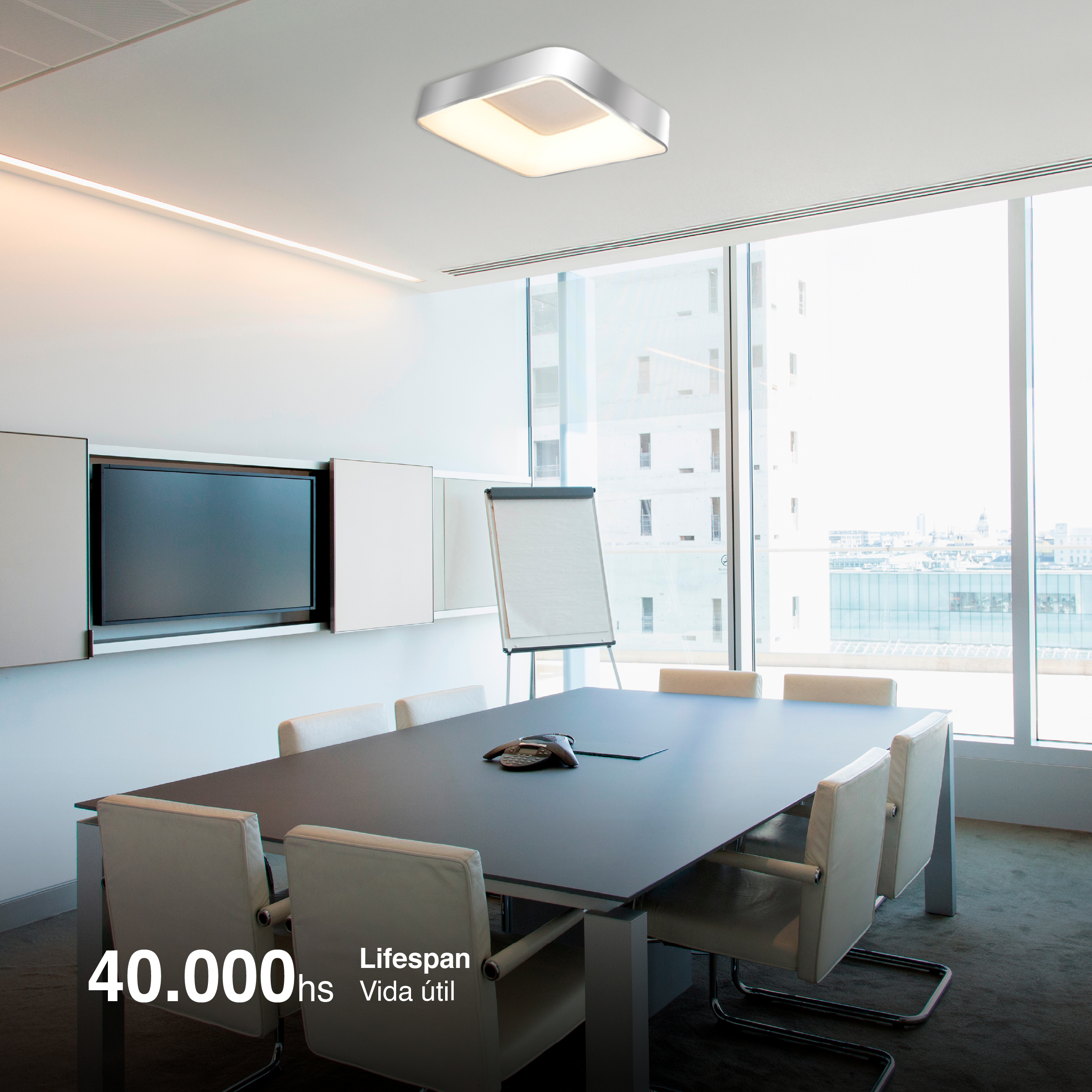 Panel LED Smart Cuadrado Níquel 50x50x9cm 48W 210mA CCT, de Aplicar